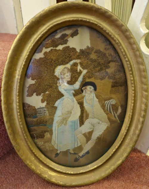 Pretty Regency Period Needlework Picture