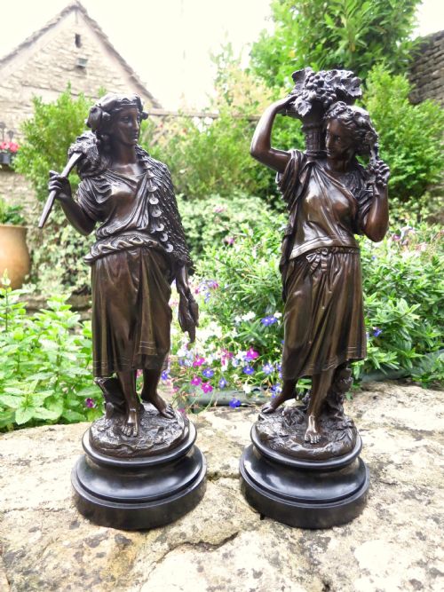 A Charming Pair of French Bronze Figures