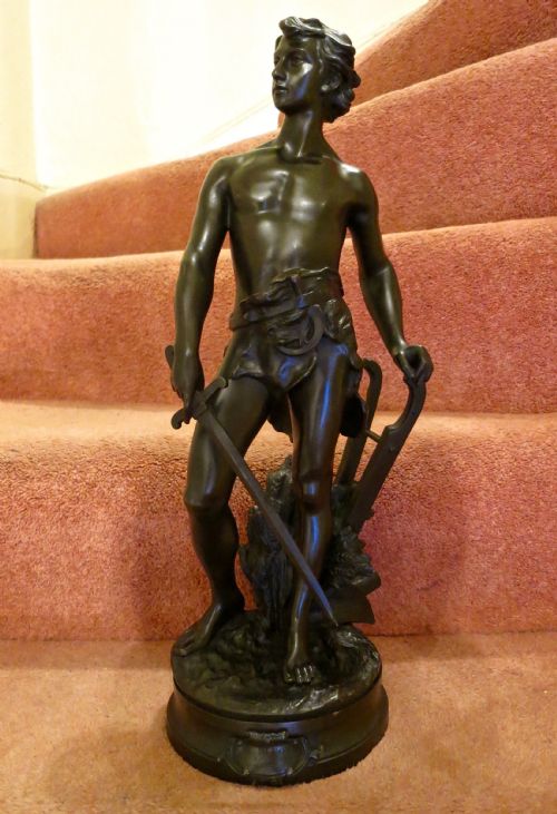 "Le Devoir": French Bronze by Guadez