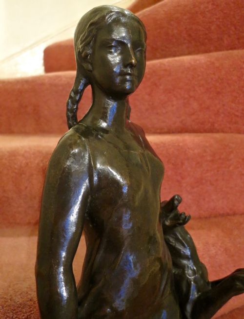 fig 1. A CHARMING BRONZE: GIRL WITH GREYHOUND