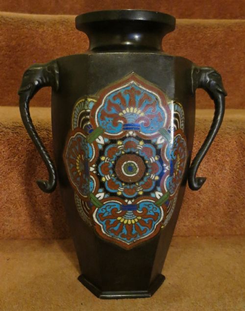 fig 1. LARGE PAIR OF ORIENTAL BRONZE VASES