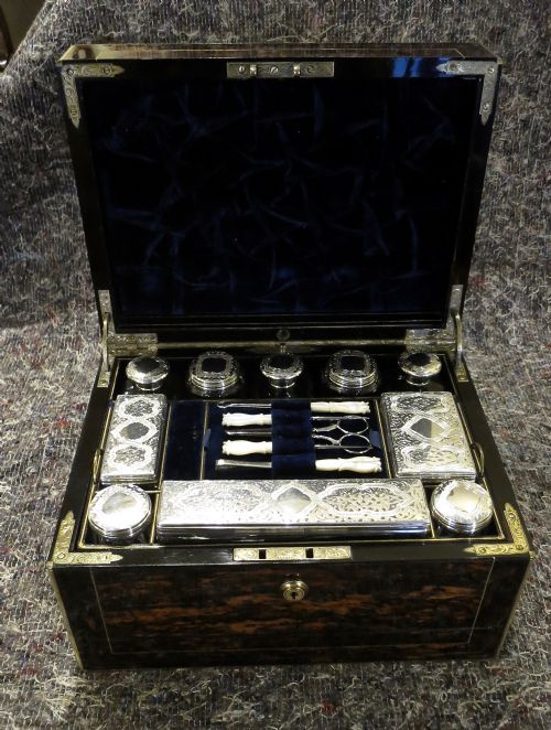 Silver-fitted Lady's Dressing/jewellery Box