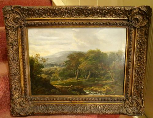 Copley Fielding: Landscape Oil of River Wharfe