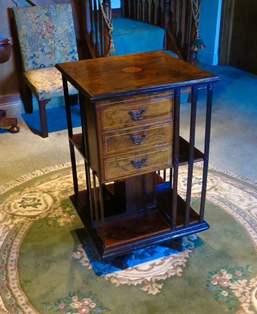 Late Victorian Rosewood Revolving Bookcase