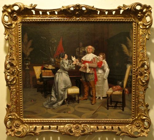 Oil on Canvas: Italian Interior Scene