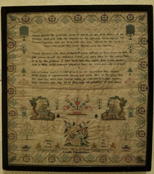 fig 1. EARLY 19TH CENTURY NEEDLEWORK SAMPLER