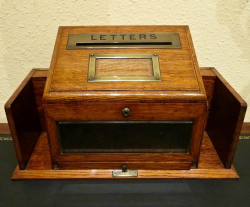 Oak Brass-bound Domestic  Post & Telegram Box