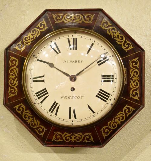 English Regency Brass-inlaid Wall Clock