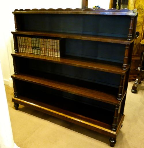 A Fine Regency Rosewood 'Waterfall' Bookcase