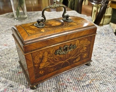 Fine Late 18th Century Marquetry Tea Caddy
