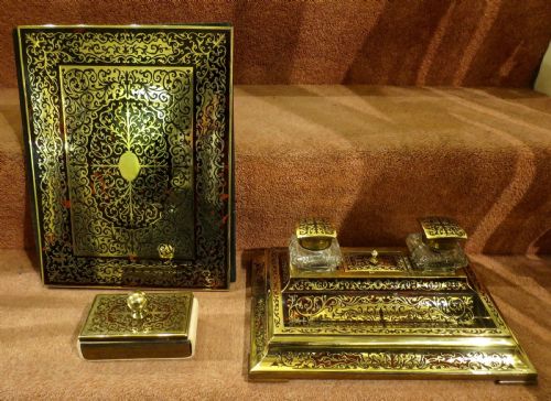 3-Piece Boulle Desk Set by Aspreys