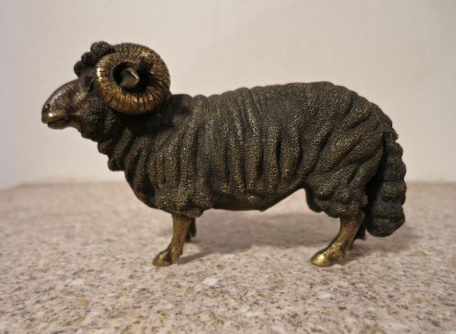 Late 19th Century Russian Bronze Merino Ram