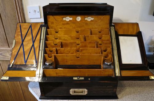 An Exceptional Coromandel Fitted Stationery Cabinet