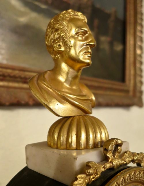 fig 1. ENGLISH ORMOLU & MARBLE MANTEL CLOCK