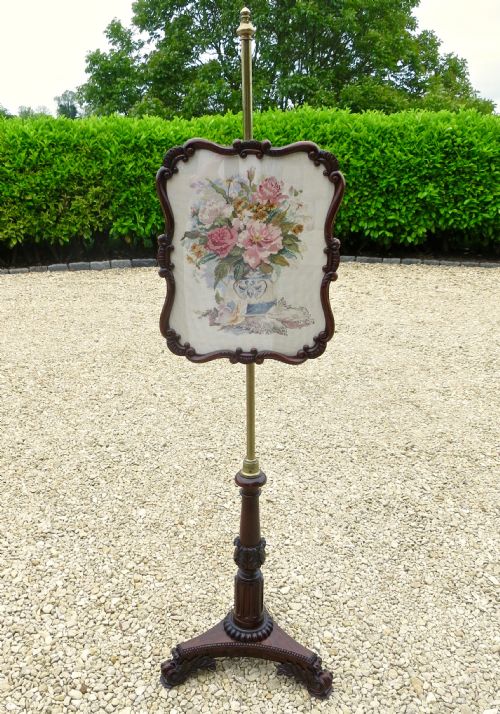 Signed Gillows Solid Rosewood Polescreen