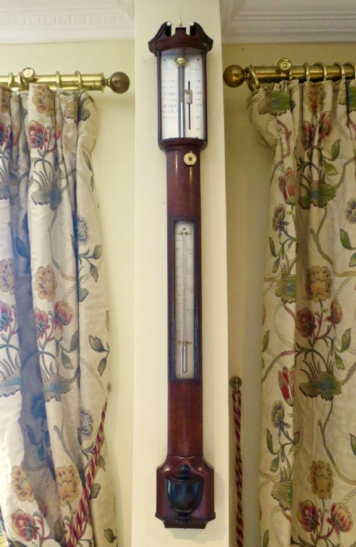 Fine Bow-fronted Stick Barometer