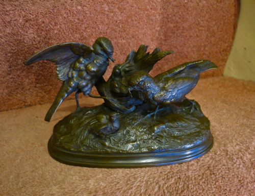 "Animalier" Bronze Birds by Jules Moigniez
