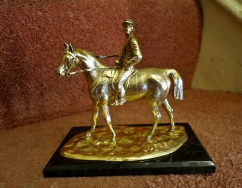 South American Silver-gilt Horse & Jockey