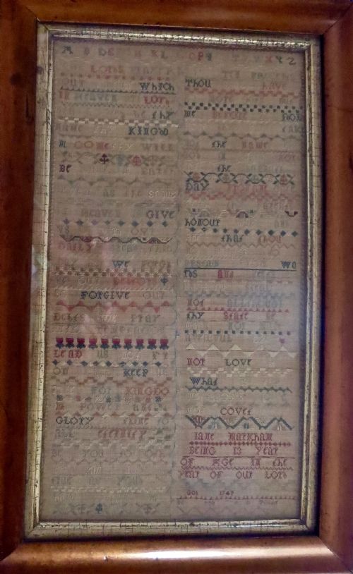 fig 1. GEORGE II SAMPLER DATED 1742