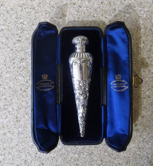 Leather-cased Silver Scent Bottle