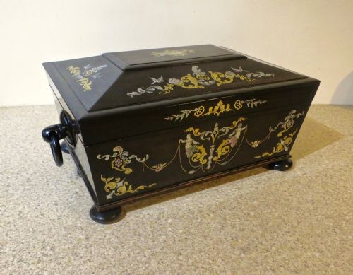 fig 1. FITTED AND BEAUTIFULLY INLAID SEWING BOX