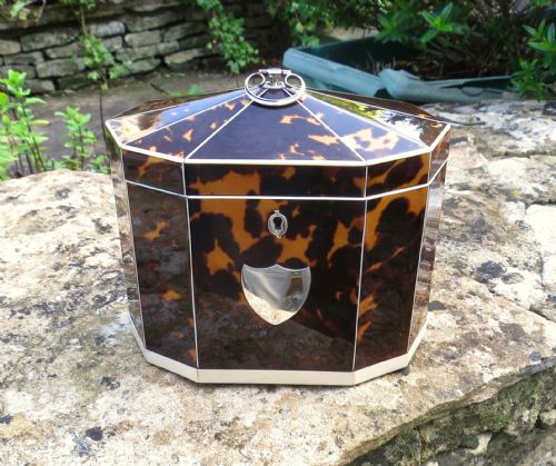 18th Century Tortoiseshell Tea Caddy