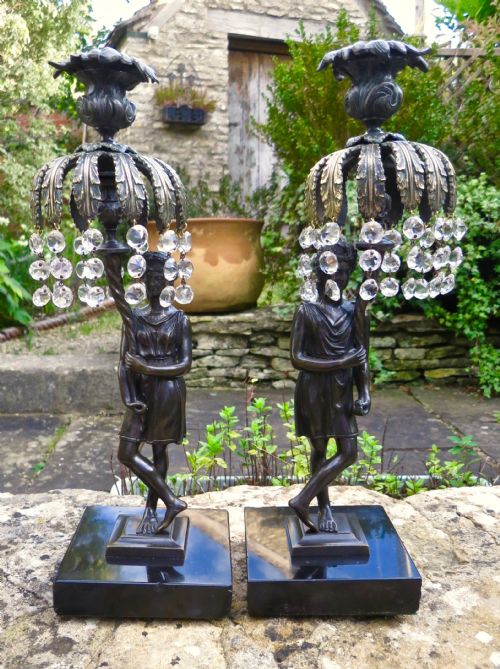 Pair of 19th Century Bronze Candlesticks
