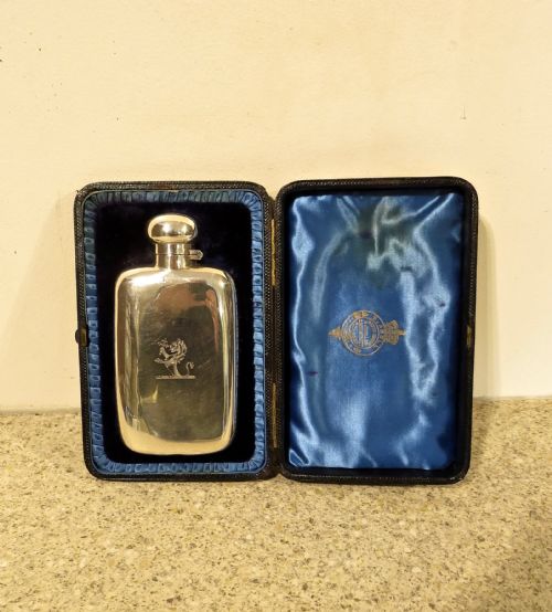 Silver Hip Flask in Original Case