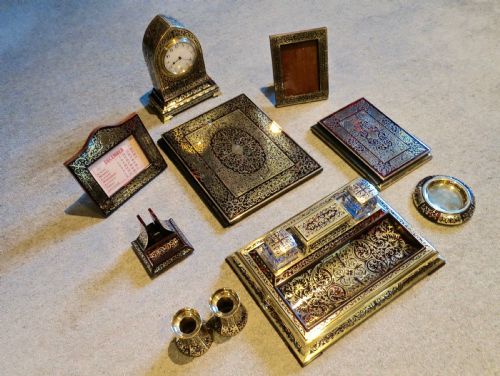 A Spectacular 10-Piece Boulle Desk Set