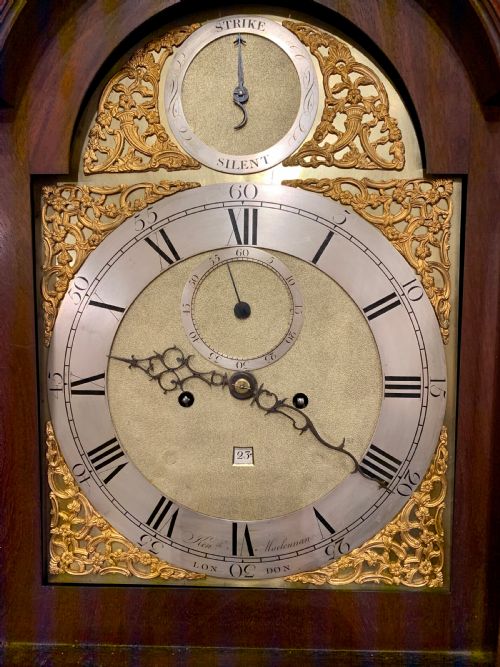 fig 1. A FINE LATE 18TH CENTURY LONDON MAHOGANY LONGCASE CLOCK BY KENNETH MACLENNAN