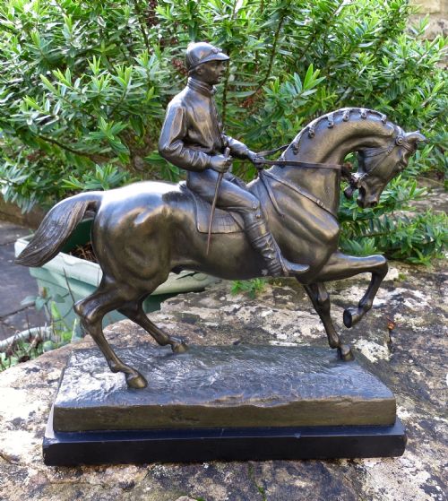 French Bronze Horse & Jockey