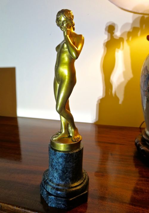 Charming Gilt Bronze Nude Sculpture