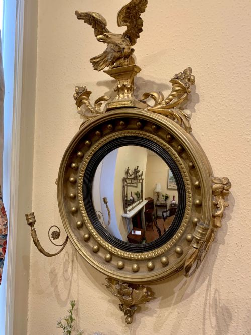 Pretty Regency Period Convex Mirror