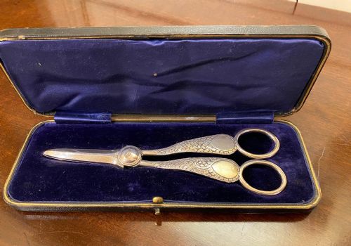 Solid Silver Grape Scissors