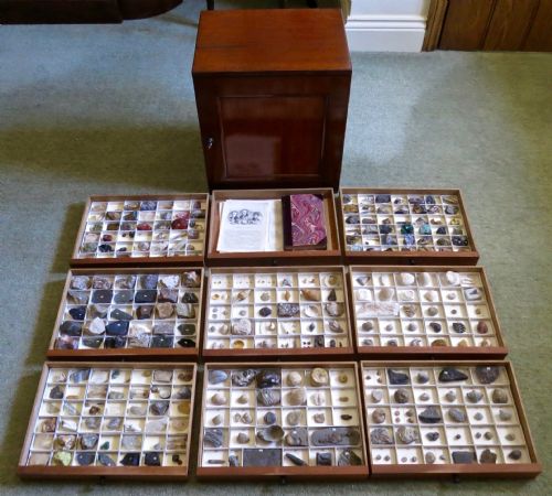 Rare Cabinet of Minerals & Fossils by James Tennant