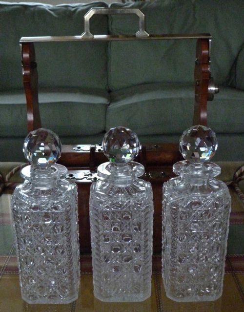 fig 1. RARE TANTALUS BY BETJEMANN WITH SECRET DRAWERS