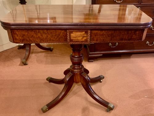 Lovely Early 19th Century Solid Mahogany Fold-over Tea Table