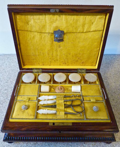 Pretty Regency Fitted Sewing Box