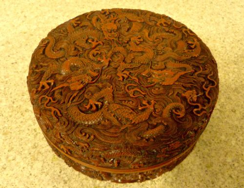 Chinese 'Cinnabar' Lacquer Box & Cover