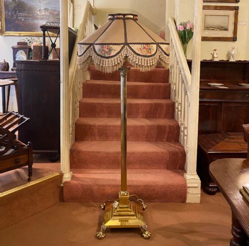 Edwardian Corinthian Column (Extending) Brass standard Lamp
