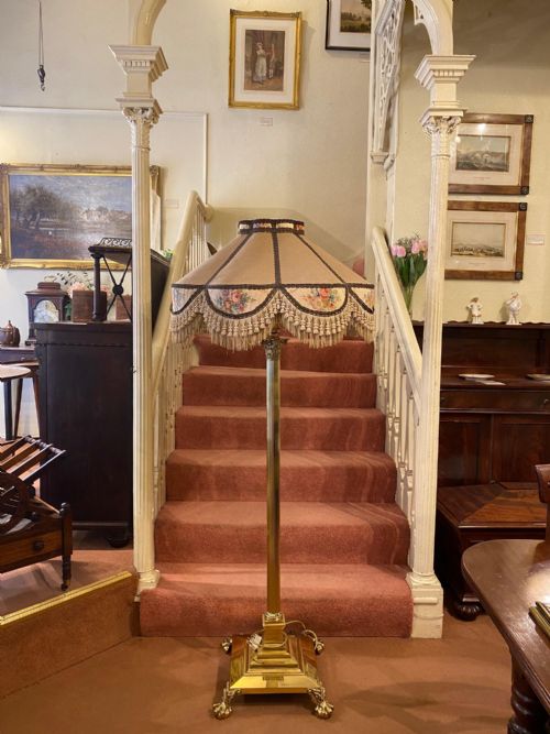 fig 1. Edwardian Corinthian column (extending) brass STANDARD LAMP