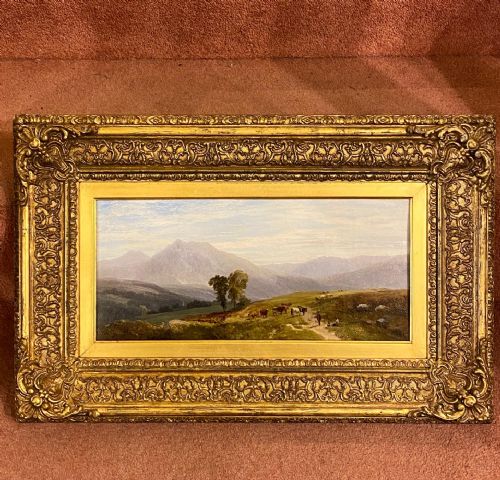 Oil on Canvas Landscape Painting Entitled ‘The Drover” by George Shalders (1826-1872)