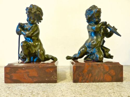 Pair of 19th Century Bronze Cherubs