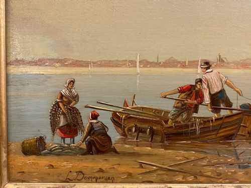 fig 2. Louis Dommersen - 'Elburg on the Zuider Zee' - Late 19th century - oil on board.