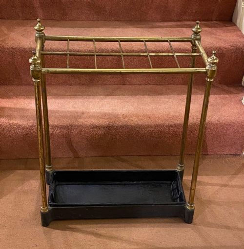 Late 19th Century Brass and Cast Iron 12-Section Stick/umbrella Stand