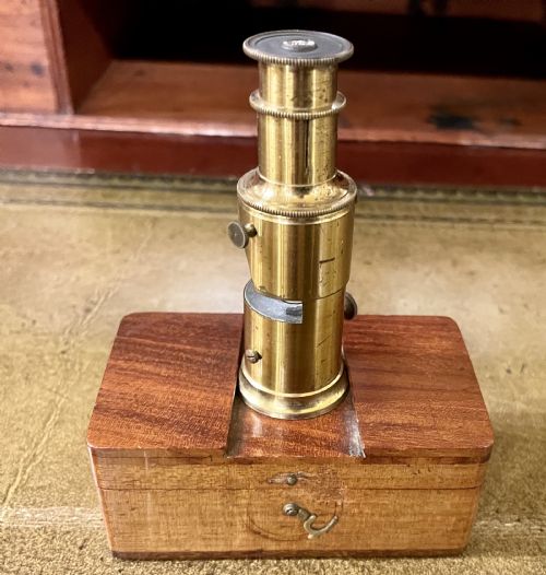Interesting Antique Pocket Cased Field Microscope