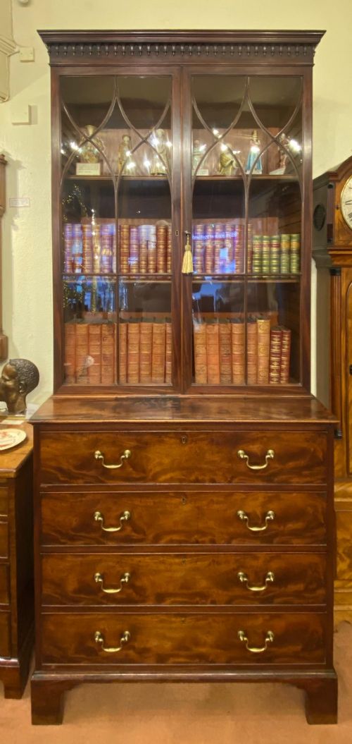A Good Late 18th Century Mahogany Secretaire Bookcase