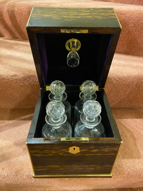 19th Century Brass-bound Coromandel 4-Decanter Box
