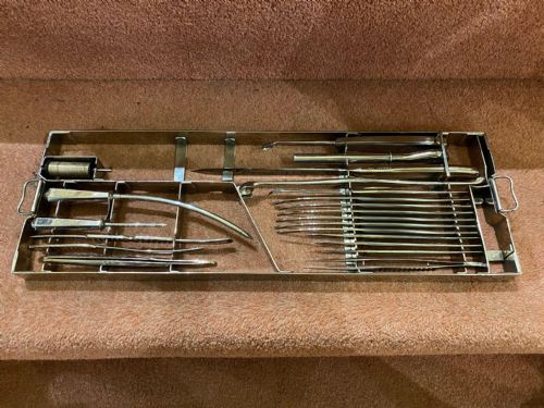 fig 1. An excellent quality boxed set of Campaign Surgical Tools and Implements by E. Eyres & Co.