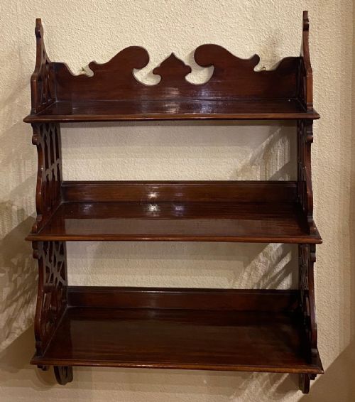 Solid Mahogany 3-Tier Hanging Wall Shelves